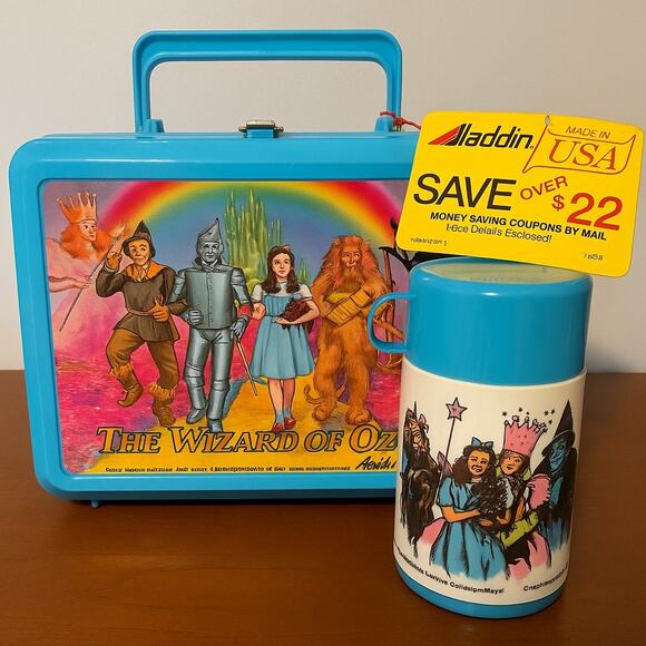 Vintage 1989 Wizard of Oz Lunchbox & Thermos Set – Aladdin 50th Anniversary - Picture 1 of 5
